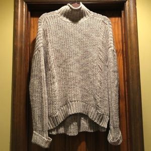 High mock neck knit sweater